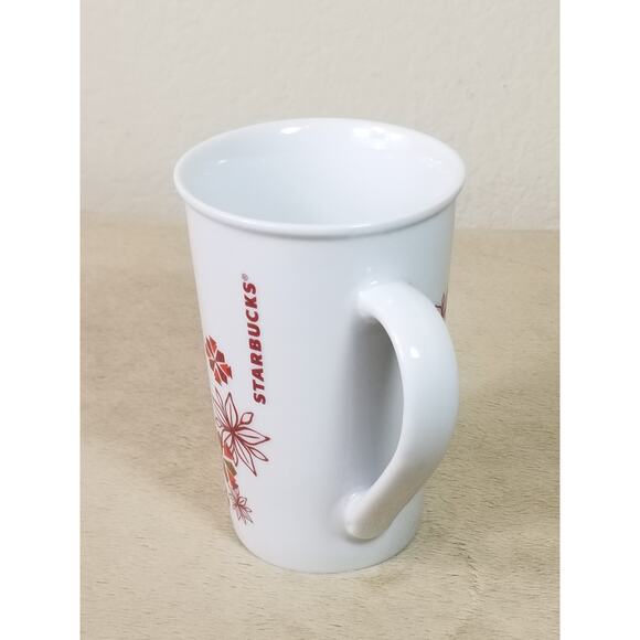 Starbucks Holiday Coffee Mug 12oz Teacup Christmas 2013 White Red 4 3/4" - Picture 4 of 13